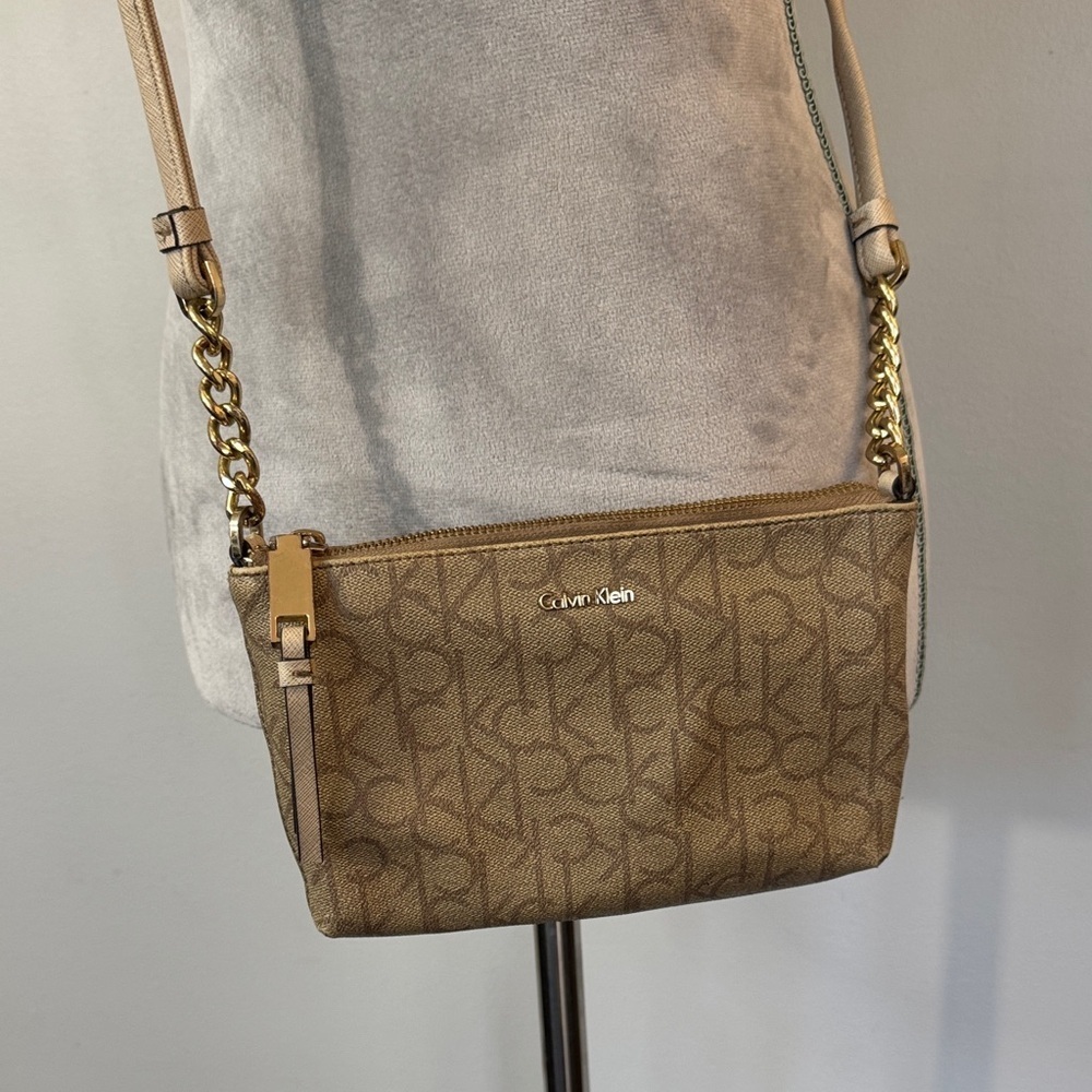 Calvin Klein Crossbody Bag with Gold Accents